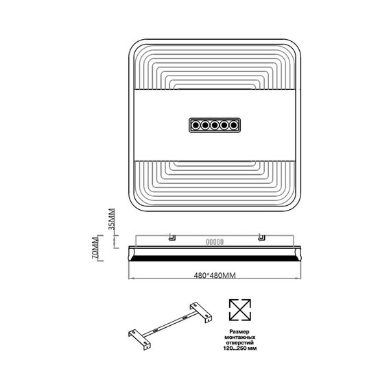 Настенно-потолочные светильники Sonex 7664/110LS, изображение 2