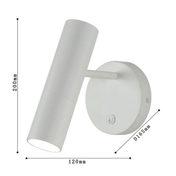 2108-1W, настенный светильник, D165xW120xH200, 1xLEDx5W, 400LM, 3000K, included, switch, изображение 3