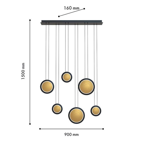 4562-6P, подвесная люстра, L900xW160xH1500, LEDx43W, 2580LM, 4000K, included, изображение 2