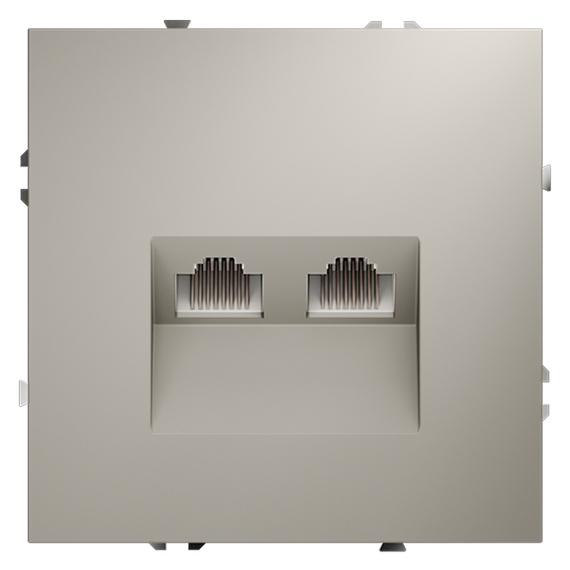 Розетка компьютерная встраиваемая VOLTUM S70 двойная RJ45+RJ45 кат.6, (кашемир)