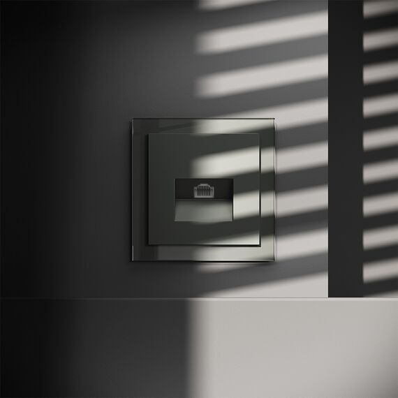 Розетка компьютерная встраиваемая VOLTUM S70 RJ45 кат.6, (титан), изображение 2