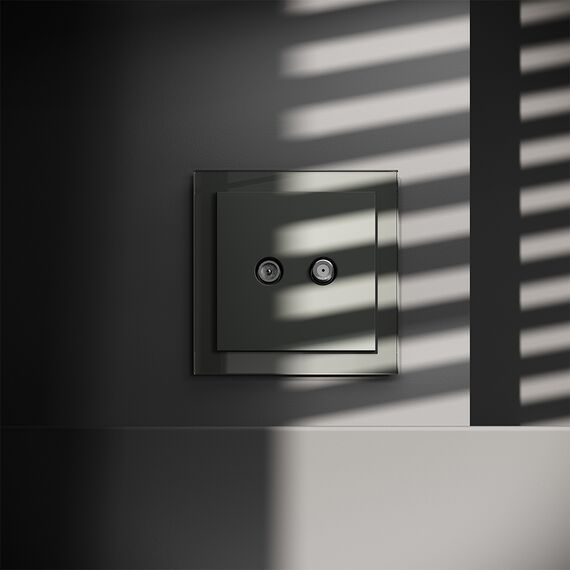 Розетка телевизионная встраиваемая VOLTUM S70 оконечная TV+SAT, (титан), изображение 2