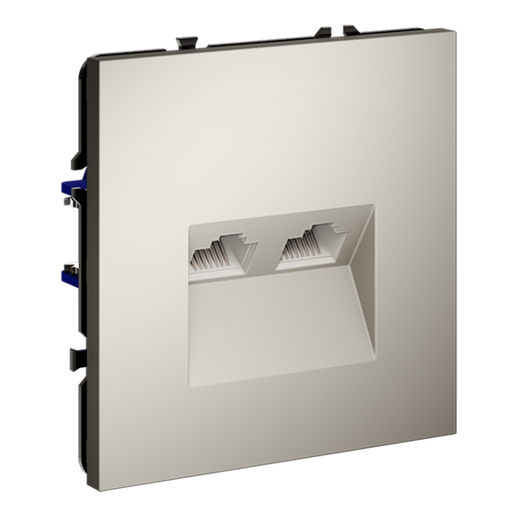 Розетка компьютерная встраиваемая VOLTUM S70 двойная RJ45+RJ45 кат.6, (кашемир), изображение 7