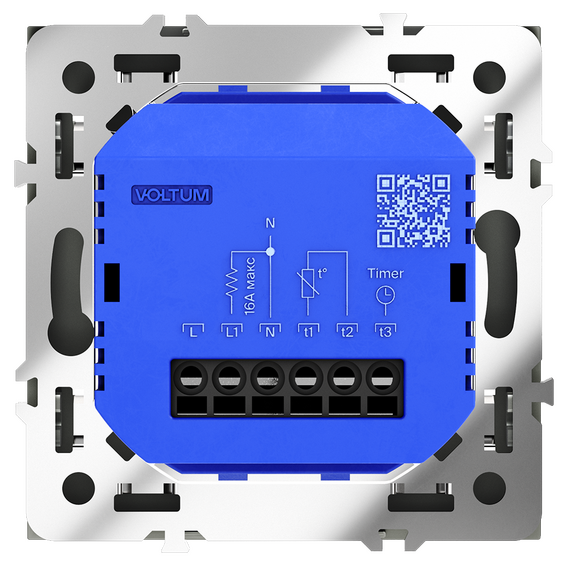 Терморегулятор электронный VOLTUM S70 с индикацией и датчиком, для теплого пола, (черный матовый), изображение 7