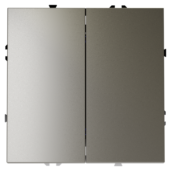 Выключатель встраиваемый VOLTUM S70 двухклавишный 10А, (шелк)