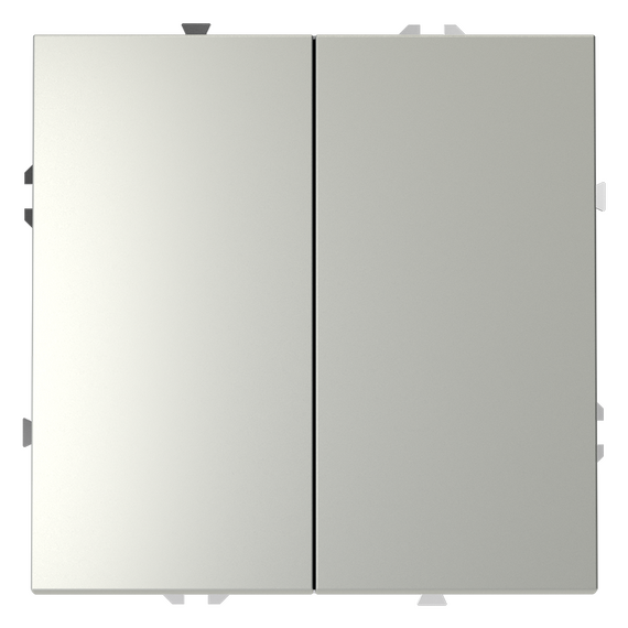 Выключатель встраиваемый VOLTUM S70 двухклавишный 10А, (сталь)