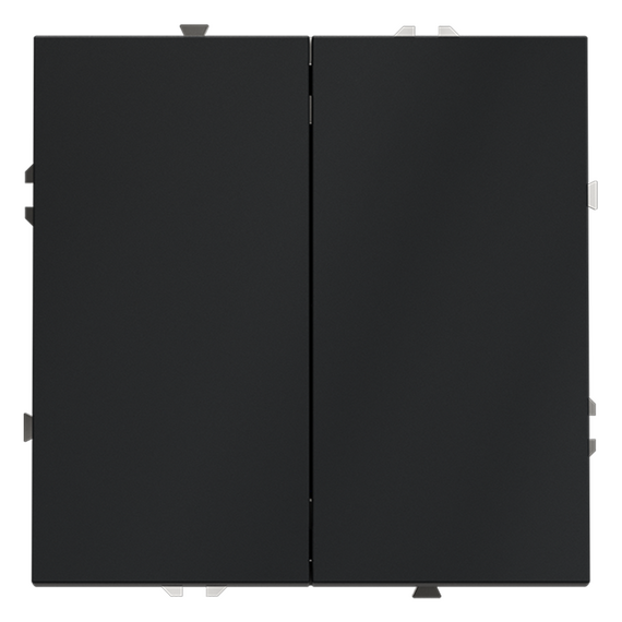 Выключатель встраиваемый VOLTUM S70 двухклавишный 10А, (графит)