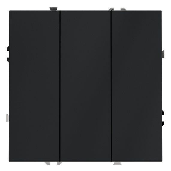 Выключатель встраиваемый VOLTUM S70 трехклавишный 10А, (графит), изображение 2
