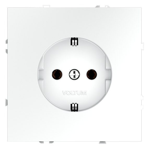 Розетка встраиваемая VOLTUM S70 с заземлением 16А, (белый матовый)