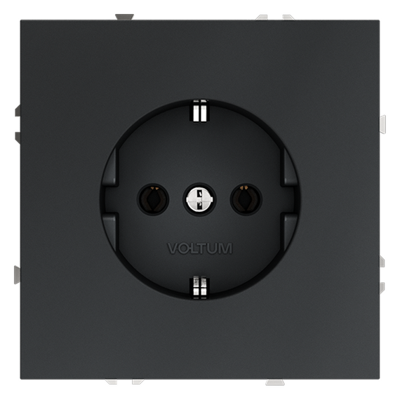 Розетка встраиваемая VOLTUM S70 с заземлением 16А, (графит)