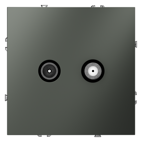 Розетка телевизионная встраиваемая VOLTUM S70 оконечная TV+SAT, (титан)