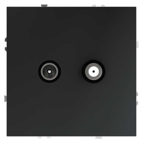 Розетка телевизионная встраиваемая VOLTUM S70 оконечная TV+SAT, (графит)
