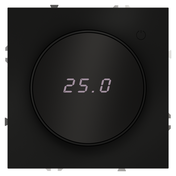 Терморегулятор электронный VOLTUM S70 с индикацией и датчиком, для теплого пола, (черный матовый)