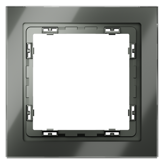 Рамка стеклянная VOLTUM S70 на 1 пост, (титан, стекло)