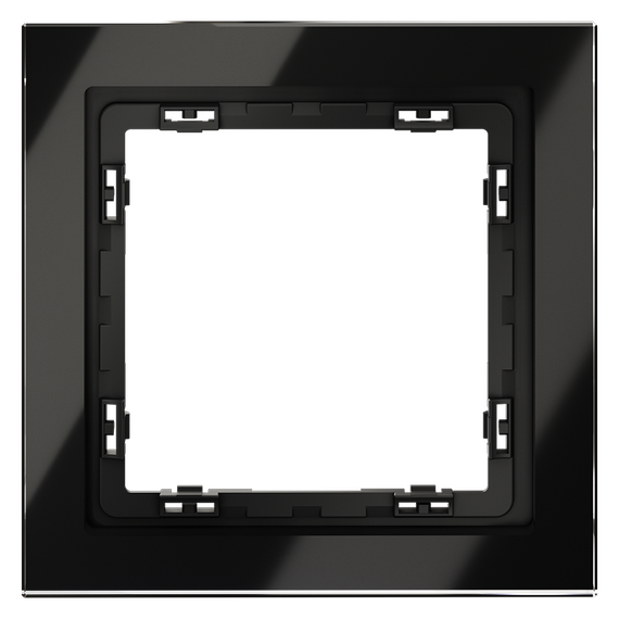 Рамка стеклянная VOLTUM S70 на 1 пост, (черный,стекло)