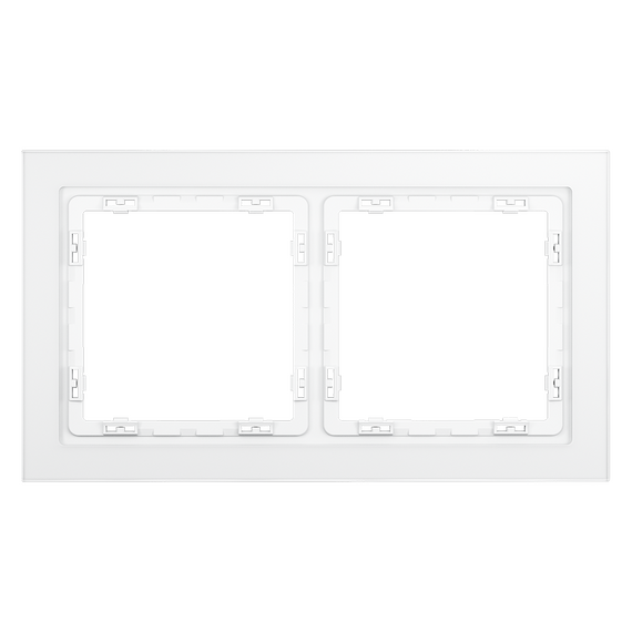 Рамка стеклянная VOLTUM S70 на 2 поста, (белый,матовый,стекло)