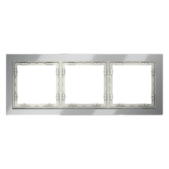 Рамка стеклянная VOLTUM S70 на 3 поста, (сталь, стекло)