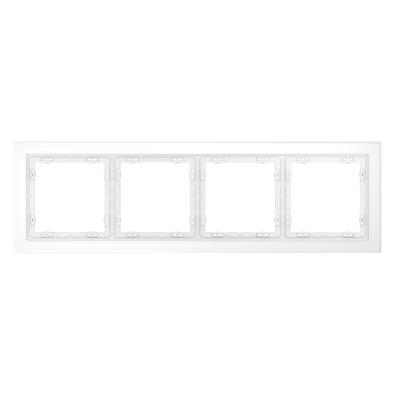 Рамка стеклянная VOLTUM S70 на 4 поста, (белый,матовый,стекло)