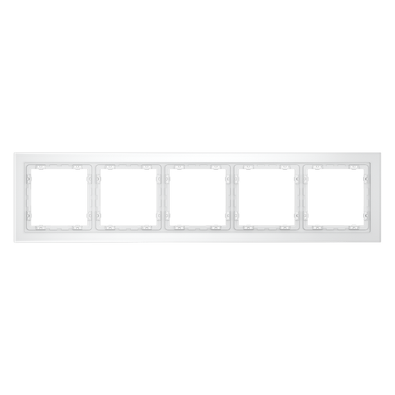 Рамка стеклянная VOLTUM S70 на 5 постов, (белый,матовый,стекло)