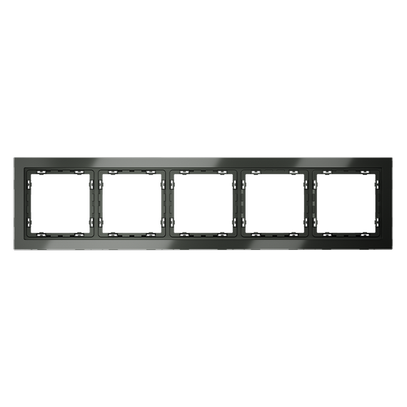 Рамка стеклянная VOLTUM S70 на 5 постов, (титан, стекло)