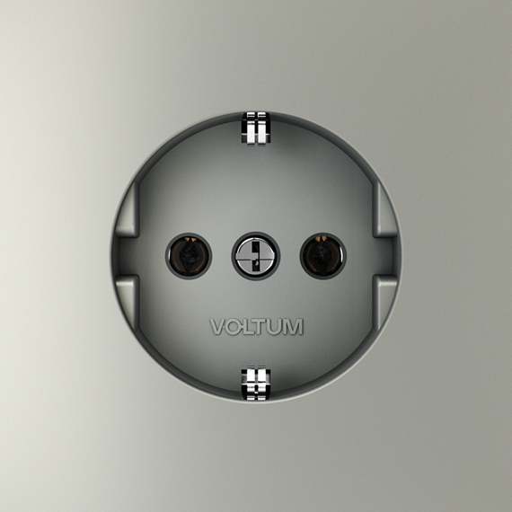 Розетка встраиваемая VOLTUM S70 с заземлением 16А, (сталь), изображение 8