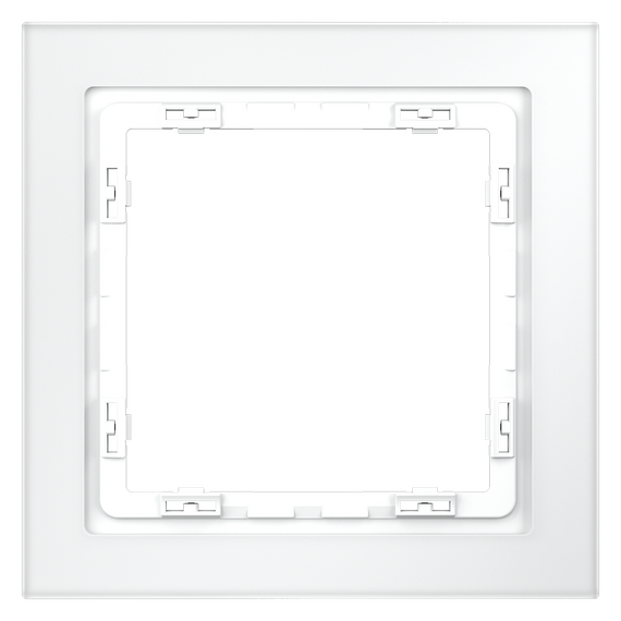 Рамка стеклянная VOLTUM S70 на 1 пост, (белый,матовый,стекло), изображение 3