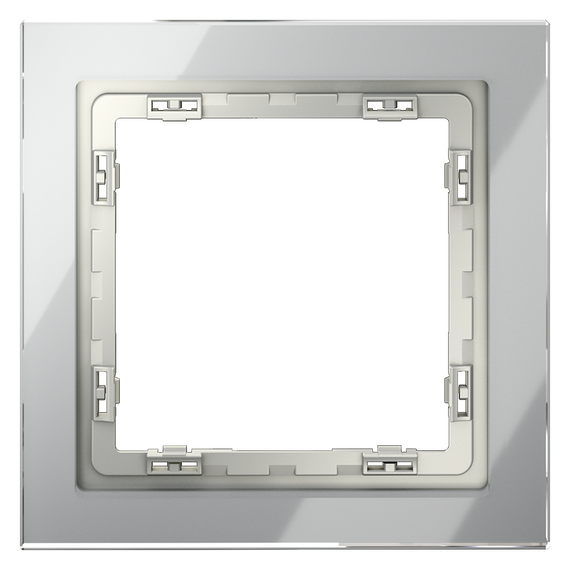 Рамка стеклянная VOLTUM S70 на 1 пост, (сталь, стекло), изображение 3