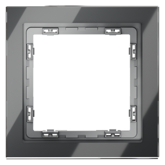 Рамка стеклянная VOLTUM S70 на 1 пост, (графит, стекло), изображение 3
