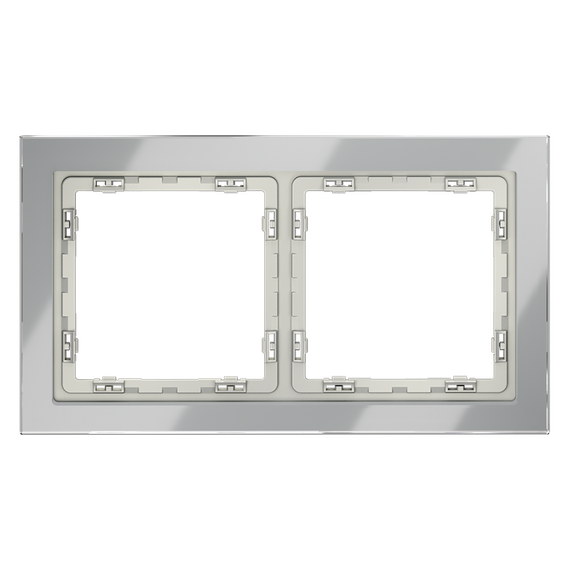 Рамка стеклянная VOLTUM S70 на 2 поста, (сталь, стекло), изображение 5