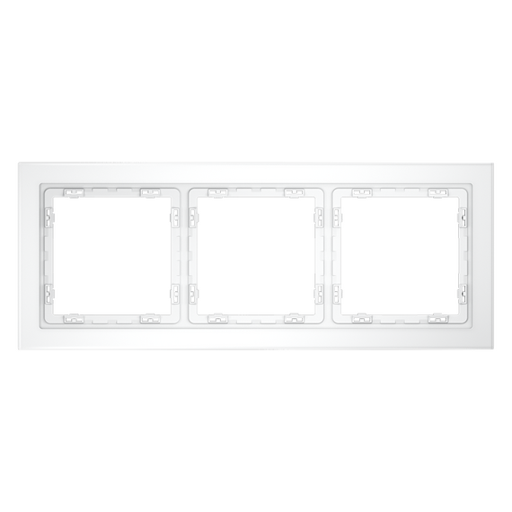 Рамка стеклянная VOLTUM S70 на 3 поста, (белый,матовый,стекло), изображение 5