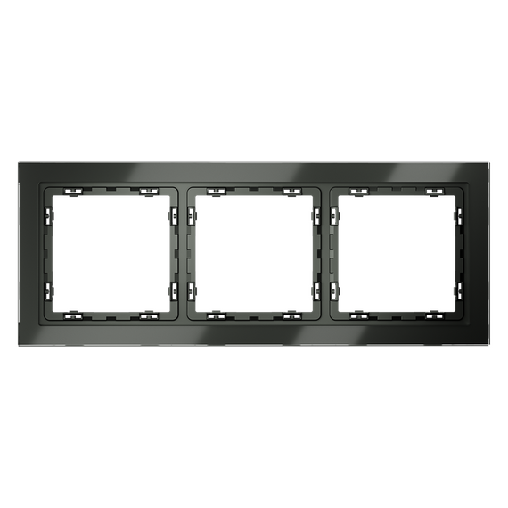 Рамка стеклянная VOLTUM S70 на 3 поста, (титан, стекло), изображение 5