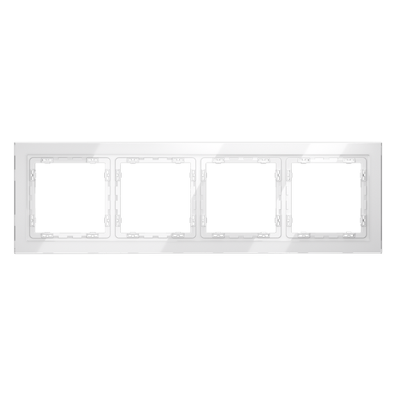 Рамка стеклянная VOLTUM S70 на 4 поста, (белый, стекло), изображение 5