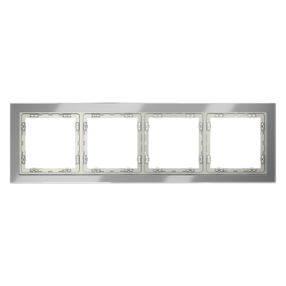 Рамка стеклянная VOLTUM S70 на 4 поста, (сталь, стекло), изображение 5
