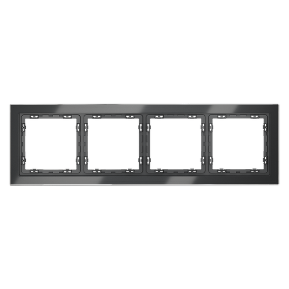 Рамка стеклянная VOLTUM S70 на 4 поста, (графит, стекло), изображение 5