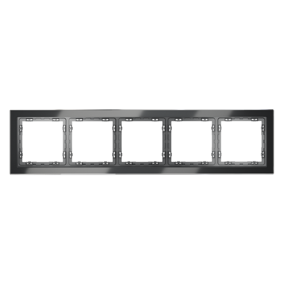 Рамка стеклянная VOLTUM S70 на 5 постов, (графит, стекло), изображение 5