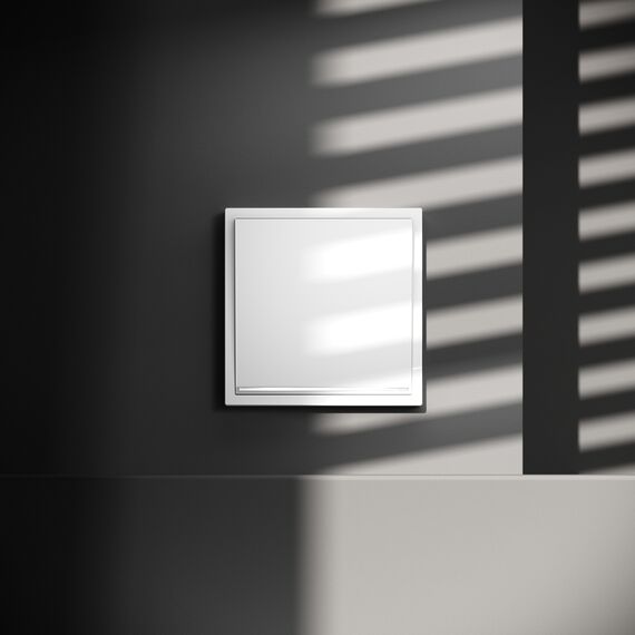 Проходной переключатель встраиваемый VOLTUM S70 одноклавишный с подсветкой 10А, (белый глянцевый), изображение 4