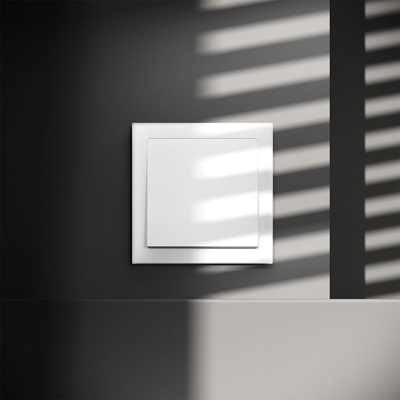 Перекрестный переключатель встраиваемый VOLTUM S70 одноклавишный 10А, (белый матовый), изображение 5