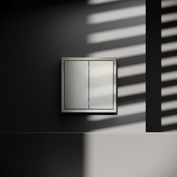 Выключатель встраиваемый VOLTUM S70 двухклавишный 10А, (шелк), изображение 4