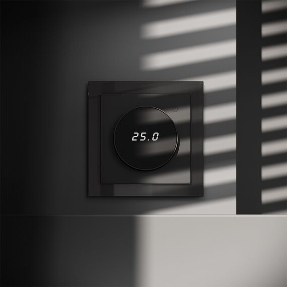Терморегулятор электронный VOLTUM S70 с индикацией и датчиком, для теплого пола, (черный матовый), изображение 3
