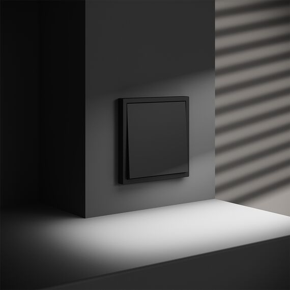 Выключатель встраиваемый VOLTUM S70 одноклавишный 10А, (черный матовый), изображение 5