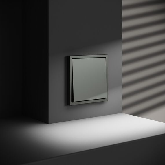 Проходной переключатель встраиваемый VOLTUM S70 одноклавишный 10А, (титан), изображение 5