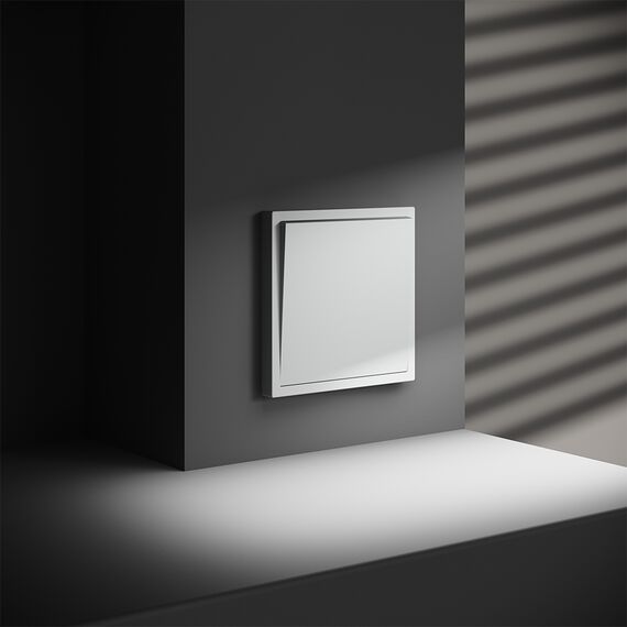 Перекрестный переключатель встраиваемый VOLTUM S70 одноклавишный 10А, (белый матовый), изображение 4