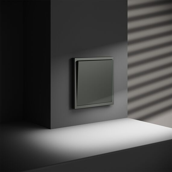 Перекрестный переключатель встраиваемый VOLTUM S70 одноклавишный 10А, (титан), изображение 5