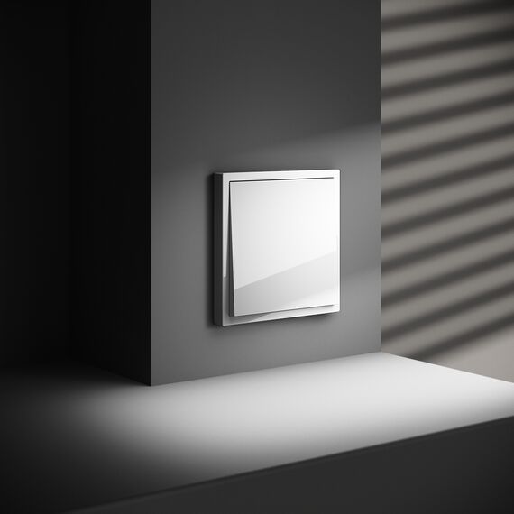 Выключатель с самовозвратом встраиваемый VOLTUM S70 одноклавишный 10А, (белый глянцевый), изображение 5