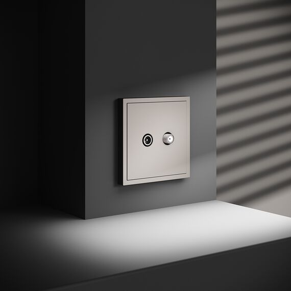 Розетка телевизионная встраиваемая VOLTUM S70 оконечная TV+SAT, (кашемир), изображение 5