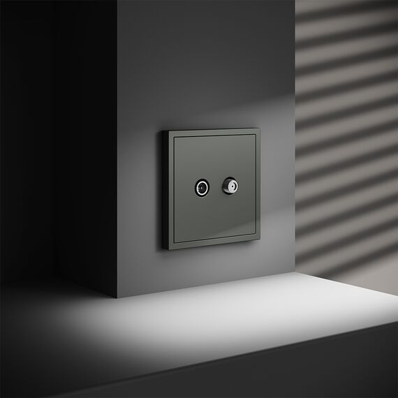 Розетка телевизионная встраиваемая VOLTUM S70 оконечная TV+SAT, (титан), изображение 5