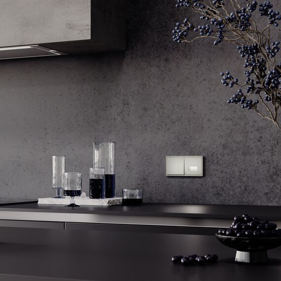 Проходной переключатель встраиваемый VOLTUM S70 одноклавишный 10А, (шелк), изображение 7