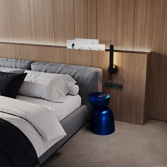 Рамка стеклянная VOLTUM S70 на 4 поста, (графит, стекло), изображение 3