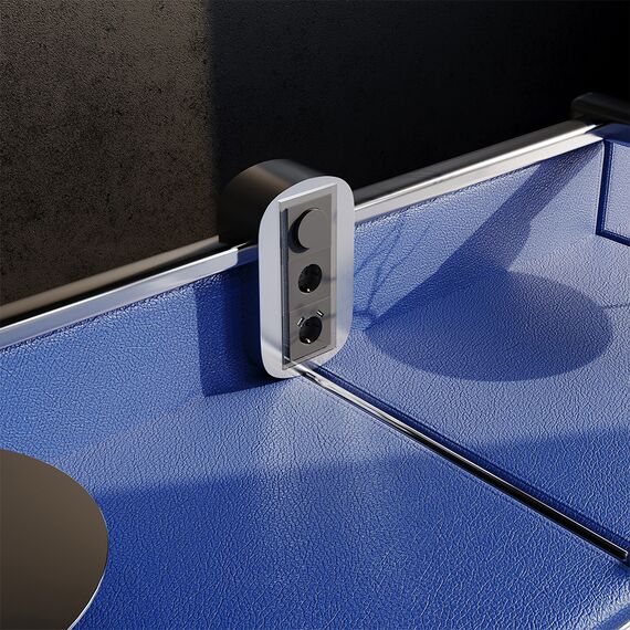 Рамка стеклянная VOLTUM S70 на 3 поста, (графит, стекло), изображение 3