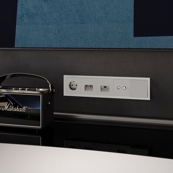 Рамка стеклянная VOLTUM S70 на 5 постов, (кашемир, стекло), изображение 3